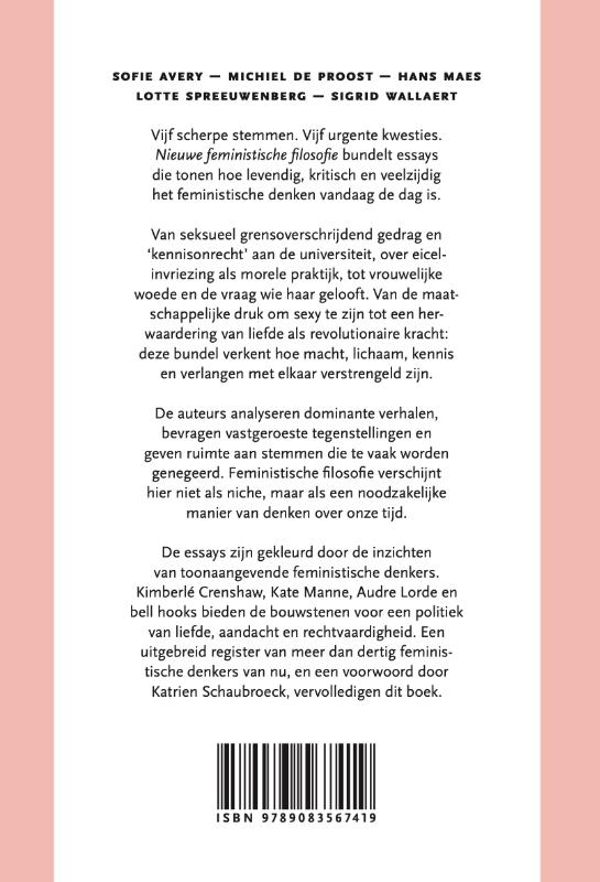 Achterkant van Nieuwe feministische filosofie