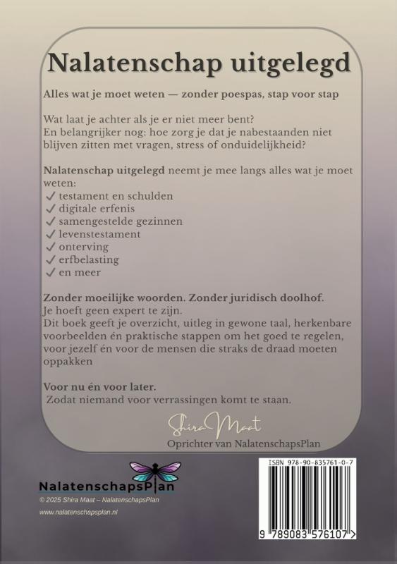 Achterkant van Nalatenschap Uitgelegd
