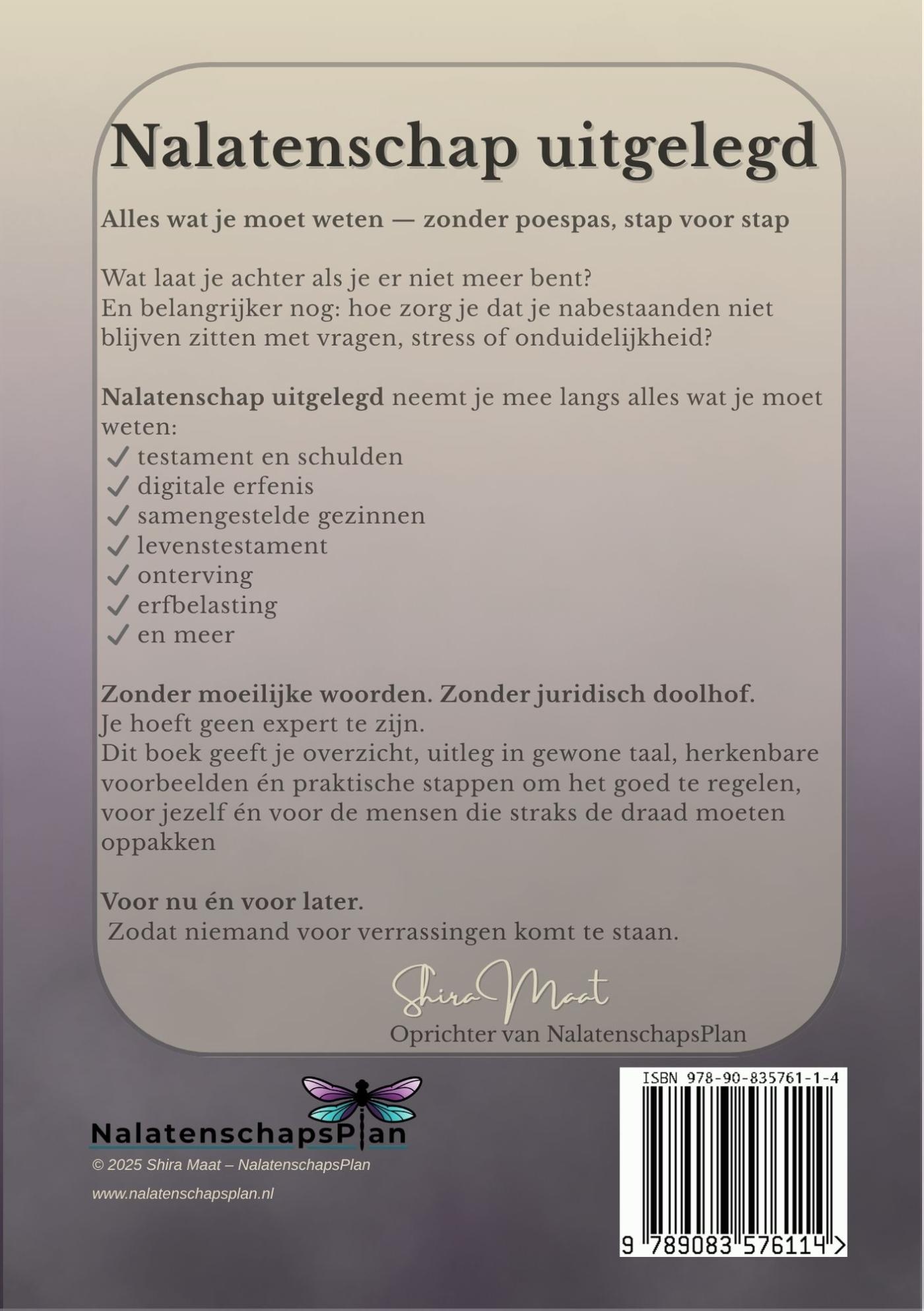 Achterkant van Nalatenschap Uitgelegd