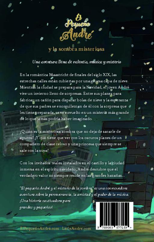 Achterkant van El pequeño André y la sombra misteriosa