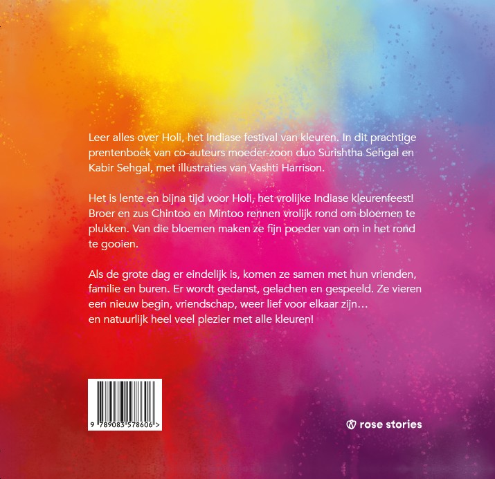 Achterkant van Holi, het feest van alle kleuren