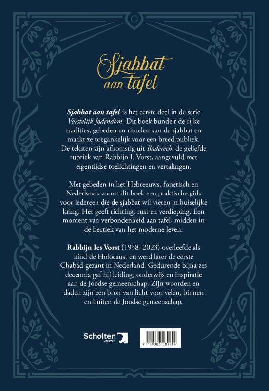 Achterkant van Sjabbat aan tafel
