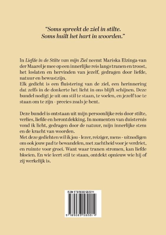Achterkant van Liefde in de Stilte van mijn Ziel
