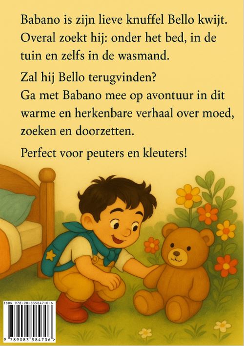 Achterkant van Babano en de verdwenen knuffel
