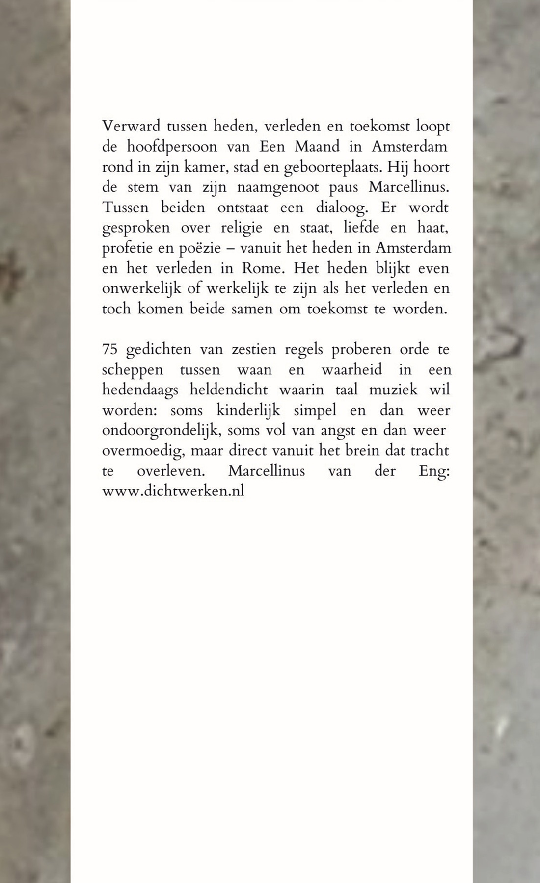 Achterkant van Een maand in Amsterdam