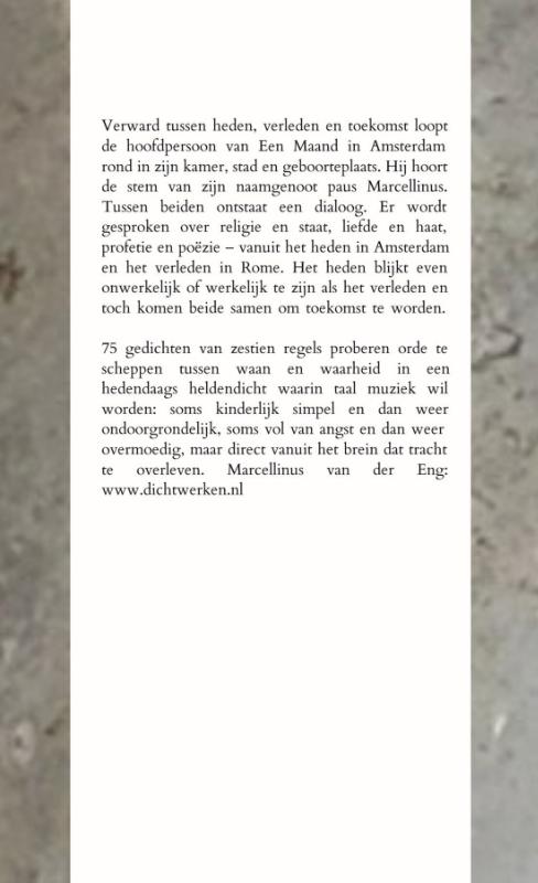 Achterkant van Een Maand in Amsterdam