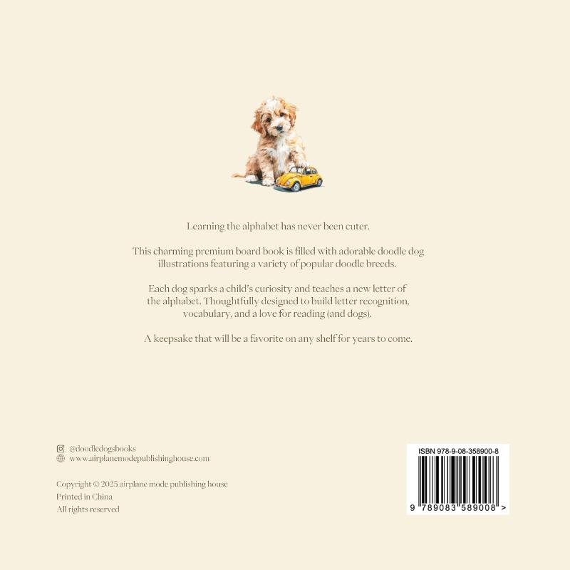 Achterkant van ABC: the alphabet with doodle dogs