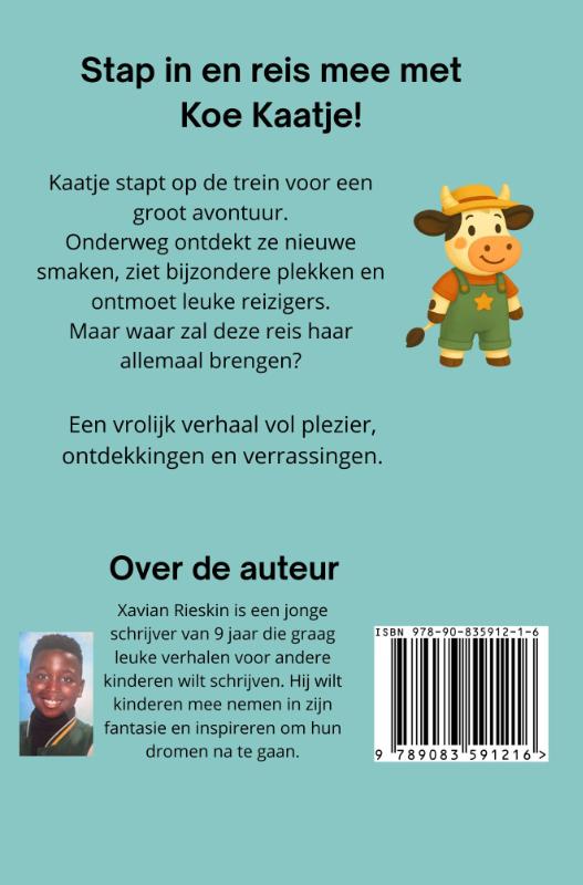 Achterkant van Koe kaatje op reis