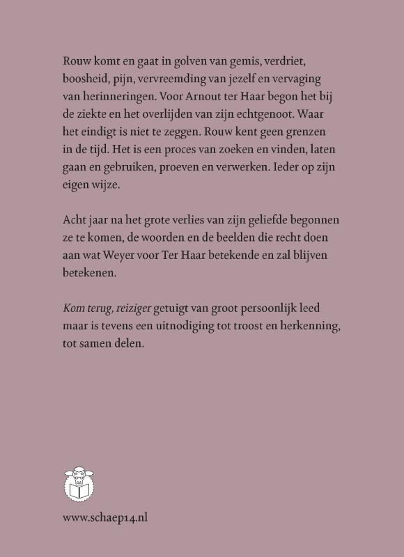Achterkant van Kom terug, reiziger