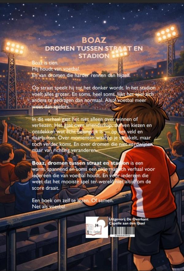 Achterkant van BOAZ - Dromen tussen straat en stadion