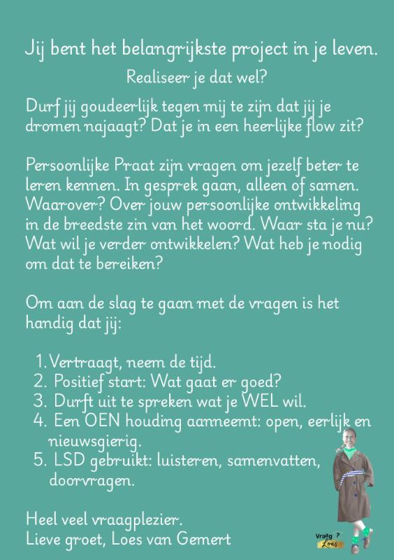 Achterkant van Persoonlijke Praat