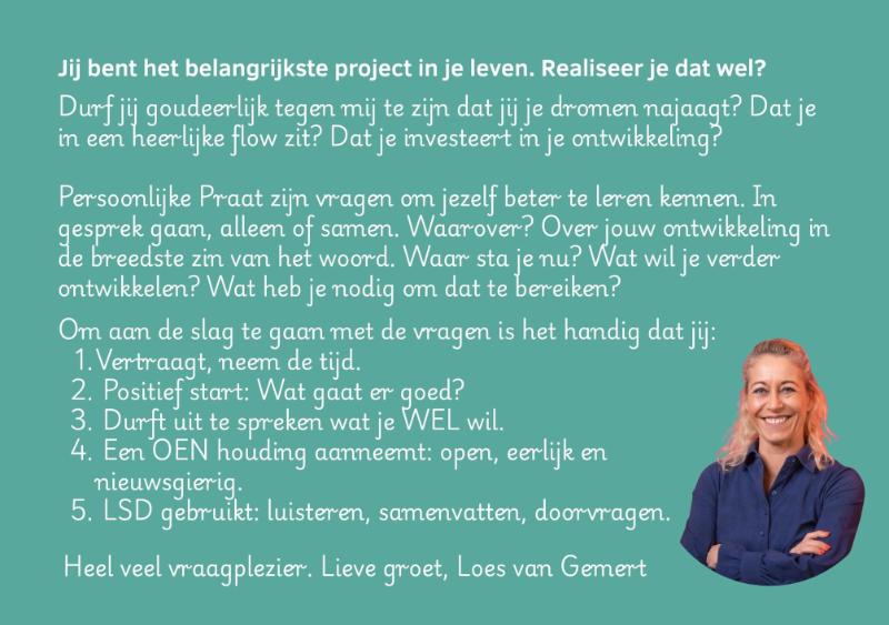Achterkant van Persoonlijke Praat