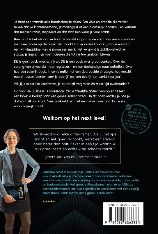 Achterkant van Boost je business met een boek