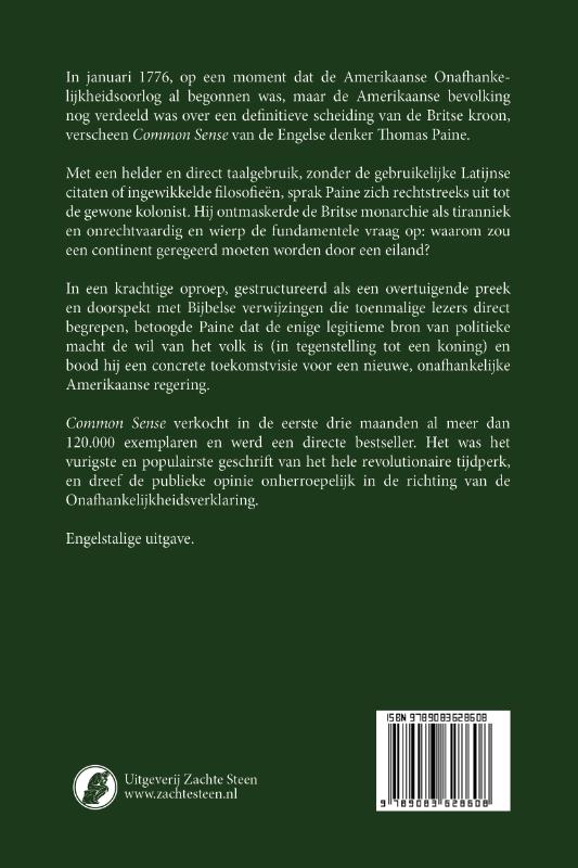Achterkant van Common Sense