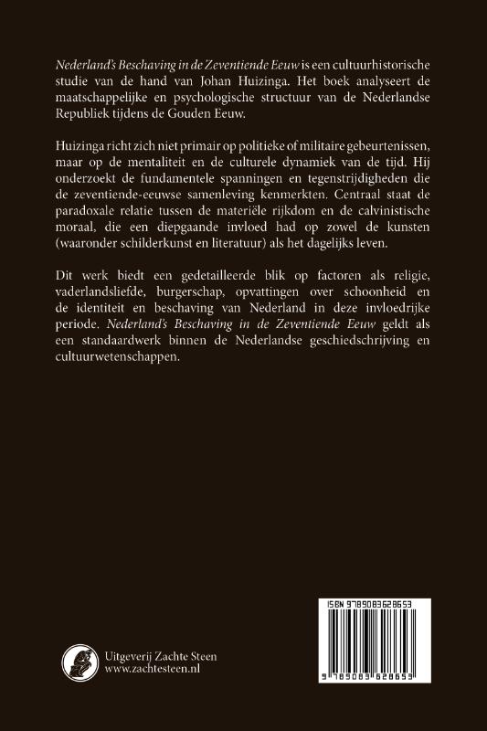 Achterkant van Nederland’s Beschaving in de Zeventiende Eeuw