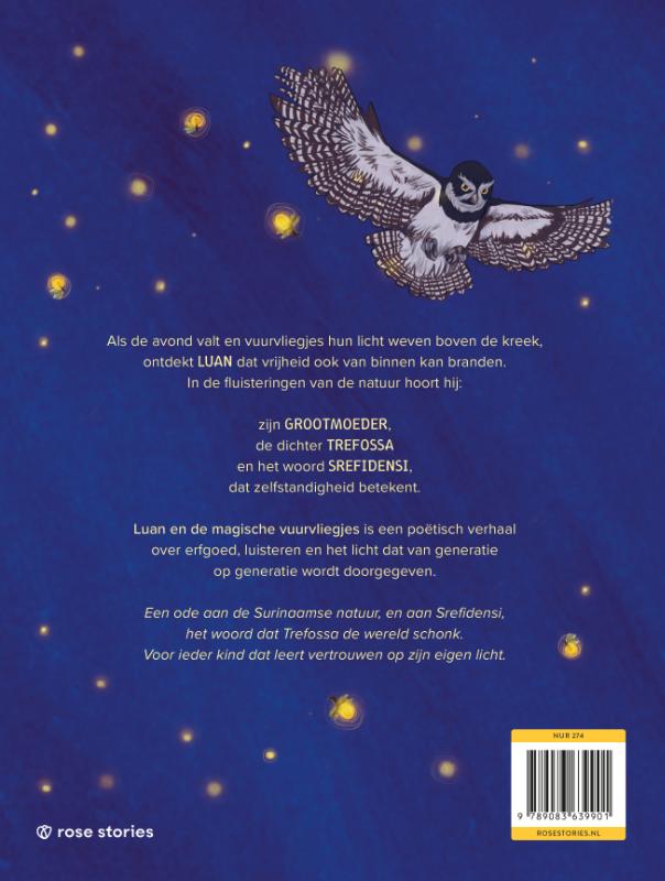 Achterkant van Luan en de magische vuurvliegjes
