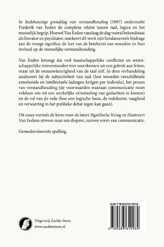Achterkant van Redekunstige grondslag van verstandhouding