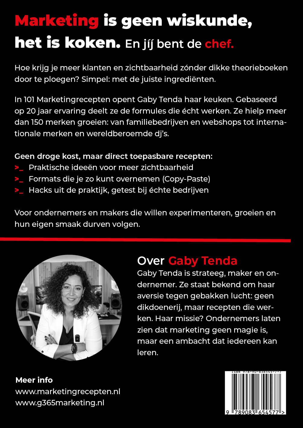Achterkant van 101 Marketingrecepten