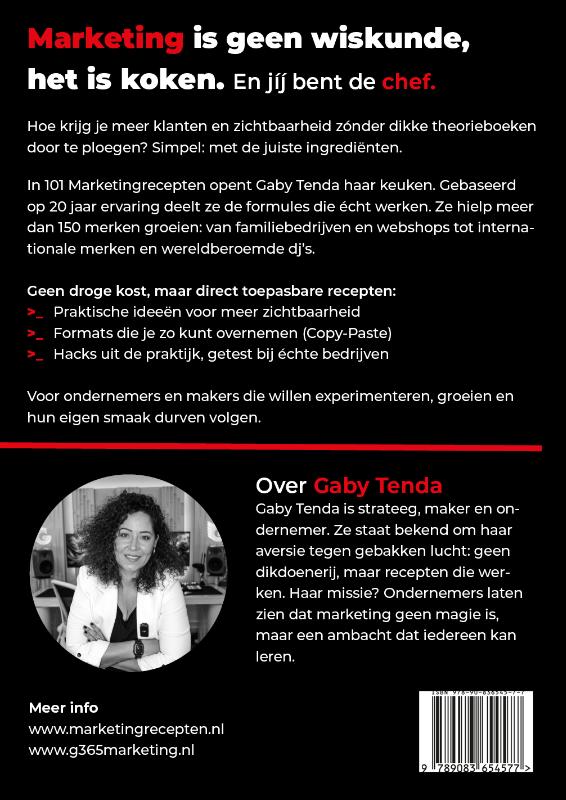 Achterkant van 101 Marketingrecepten