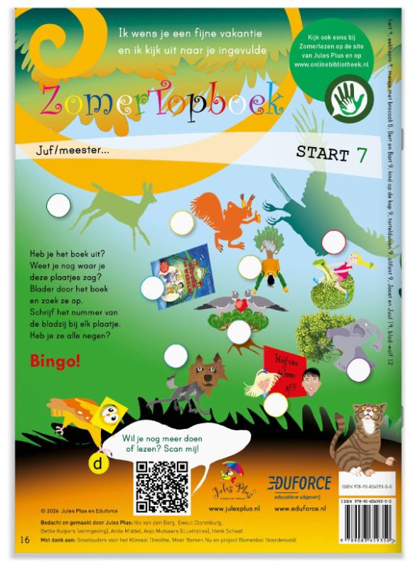 Achterkant van ZomerTOPboek Start nummer 7