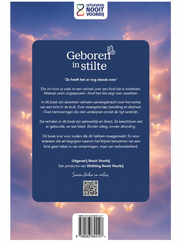 Achterkant van Geboren in stilte