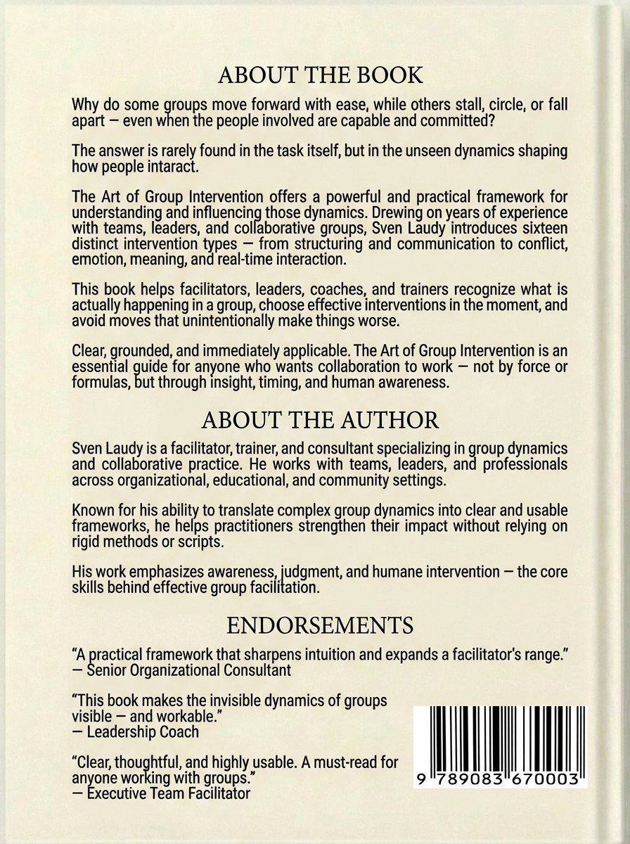 Achterkant van The Art of Group Intervention