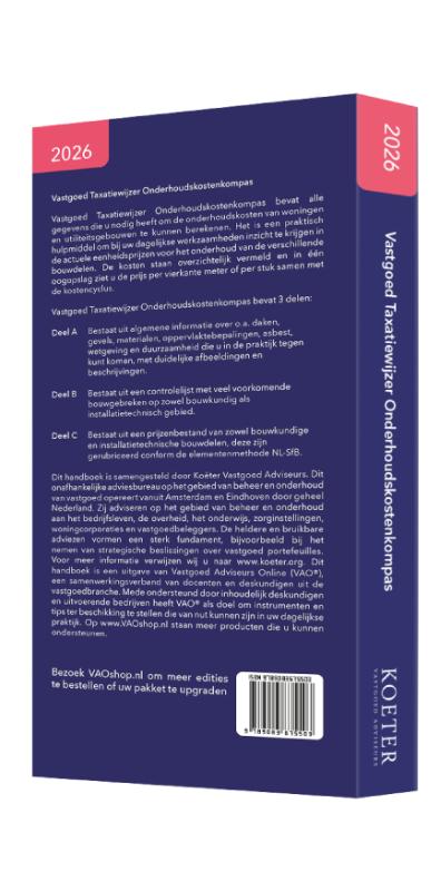 Achterkant van Vastgoed Taxatiewijzer Onderhoudskostenkompas 2026
