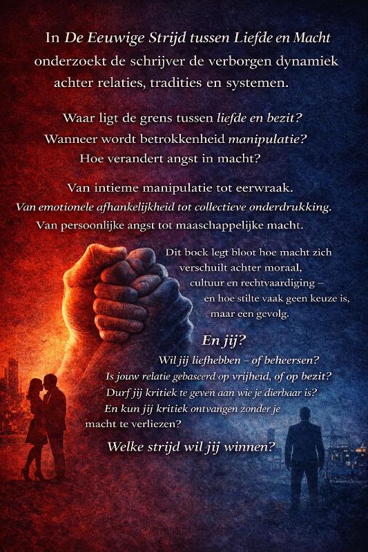 Achterkant van De eeuwige strijd tussen Liefde en macht