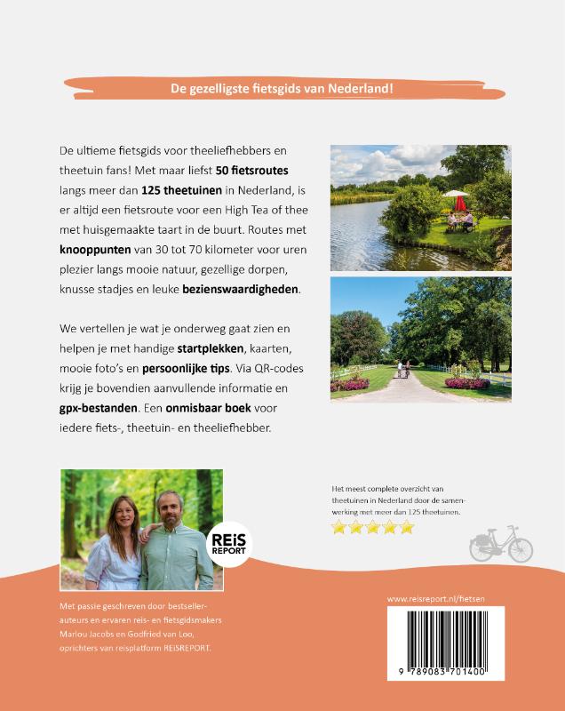 Achterkant van De theetuinen fietsgids van Nederland