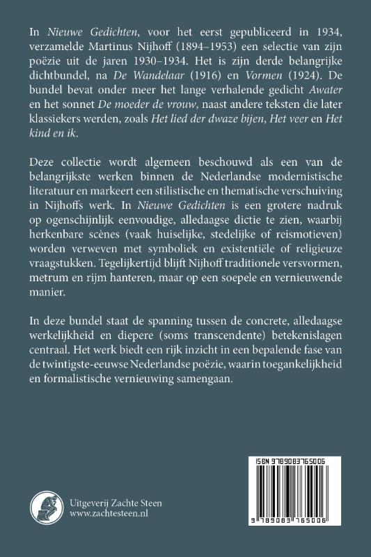 Achterkant van Nieuwe gedichten