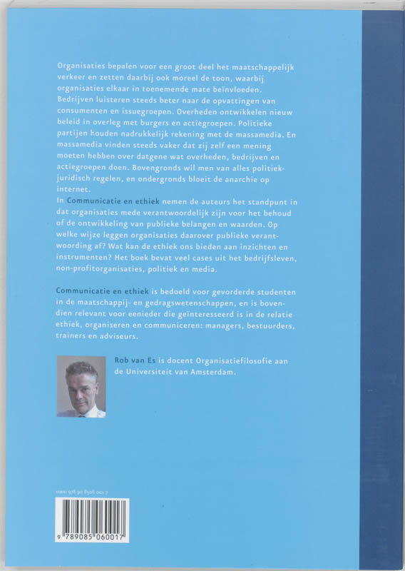 Achterkant van Communicatie en ethiek