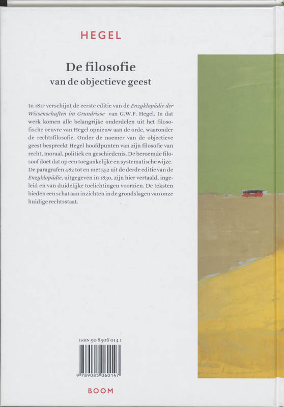 Achterkant van De filosofie van de objectieve geest