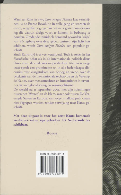 Achterkant van Naar de eeuwige vrede