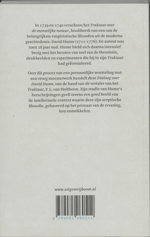 Achterkant van Een dialoog over David Hume