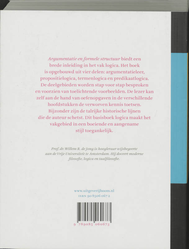 Achterkant van Argumentatie en formele structuur