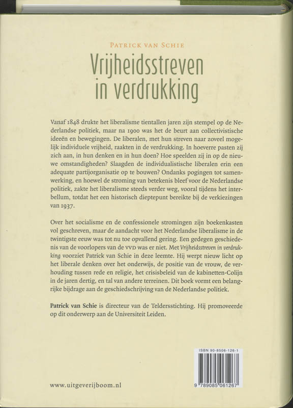 Achterkant van Vrijheidsstreven in verdrukking