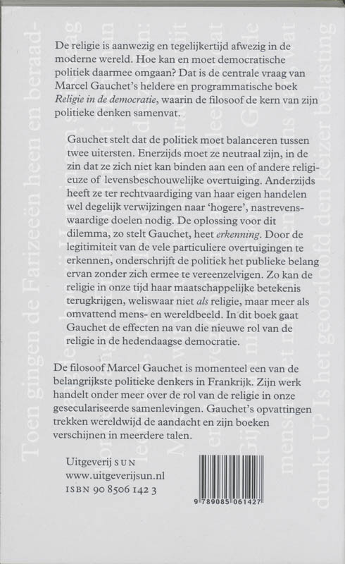 Achterkant van Religie in de democratie