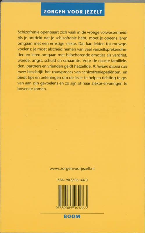 Achterkant van Ik herken mijzelf niet meer