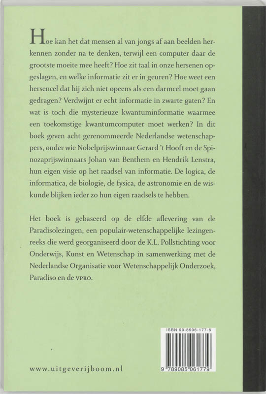 Achterkant van Het raadsel van informatie