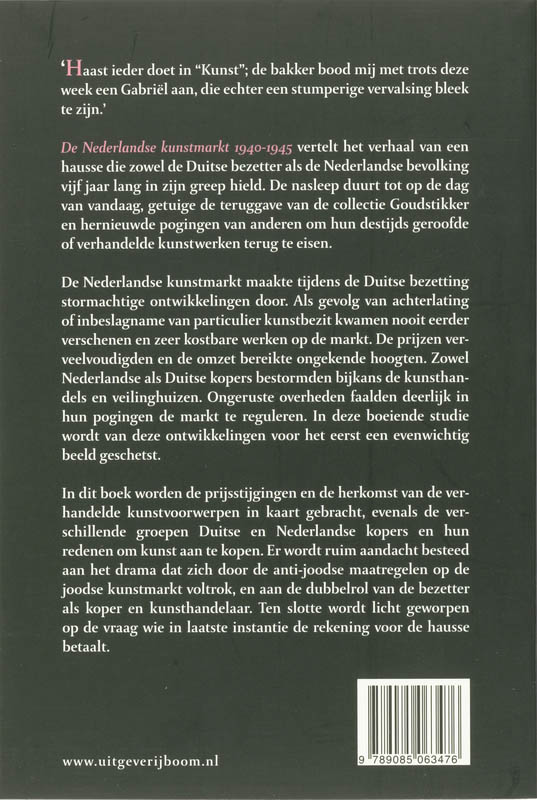 Achterkant van De Nederlandse kunstmarkt 1940-1945