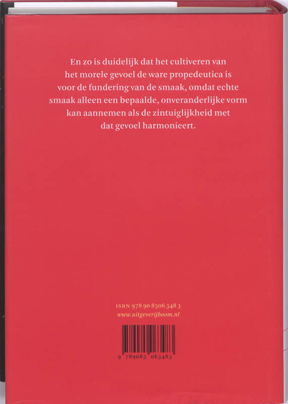 Achterkant van Kritiek van het oordeelsvermogen