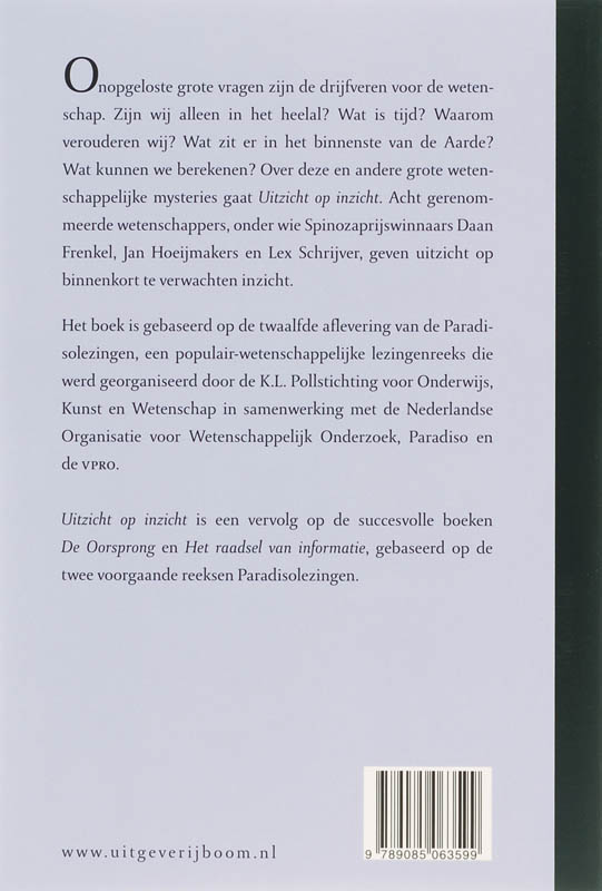 Achterkant van Uitzicht op inzicht