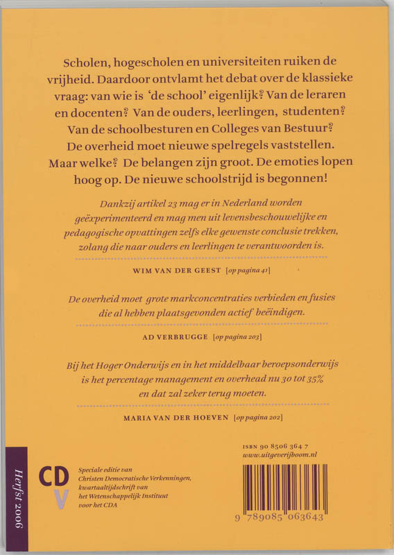Achterkant van De nieuwe schoolstrijd