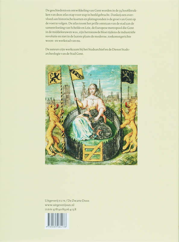 Achterkant van Historische atlas van Gent
