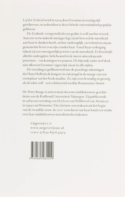 Achterkant van Lof der Zotheid