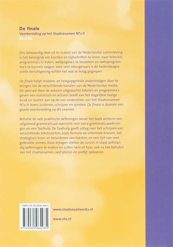 Achterkant van De finale
