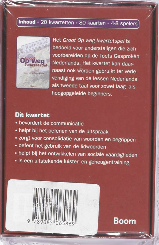 Achterkant van Groot Op weg kwartetspel set 3 ex