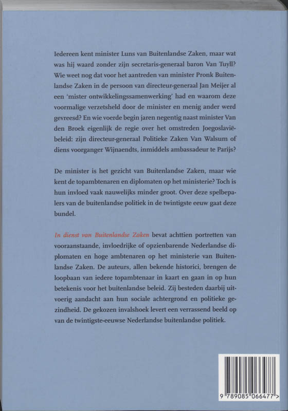 Achterkant van In dienst van Buitenlandse Zaken