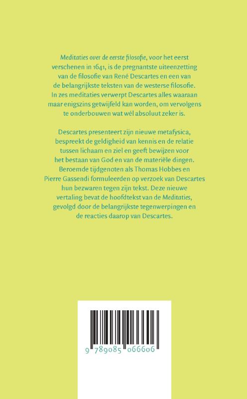 Achterkant van Meditaties over de eerste filosofie