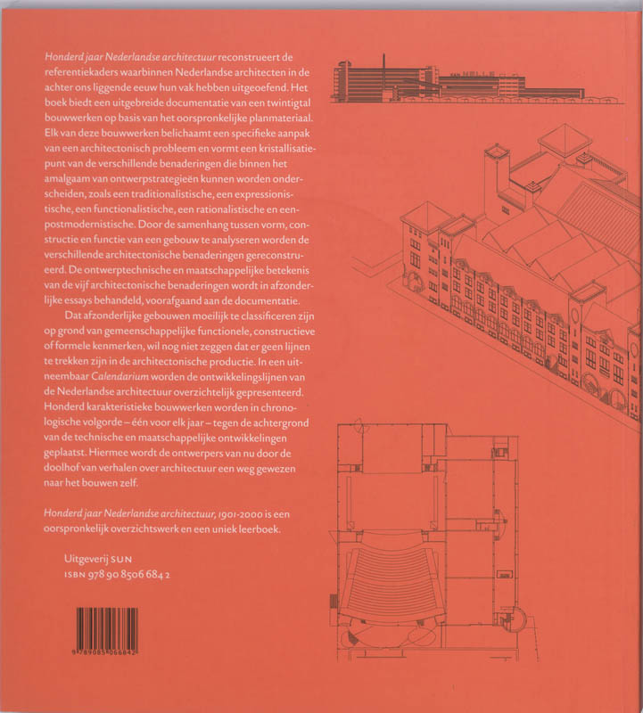 Achterkant van 100 jaar Nederlandse architectuur 1901-2000